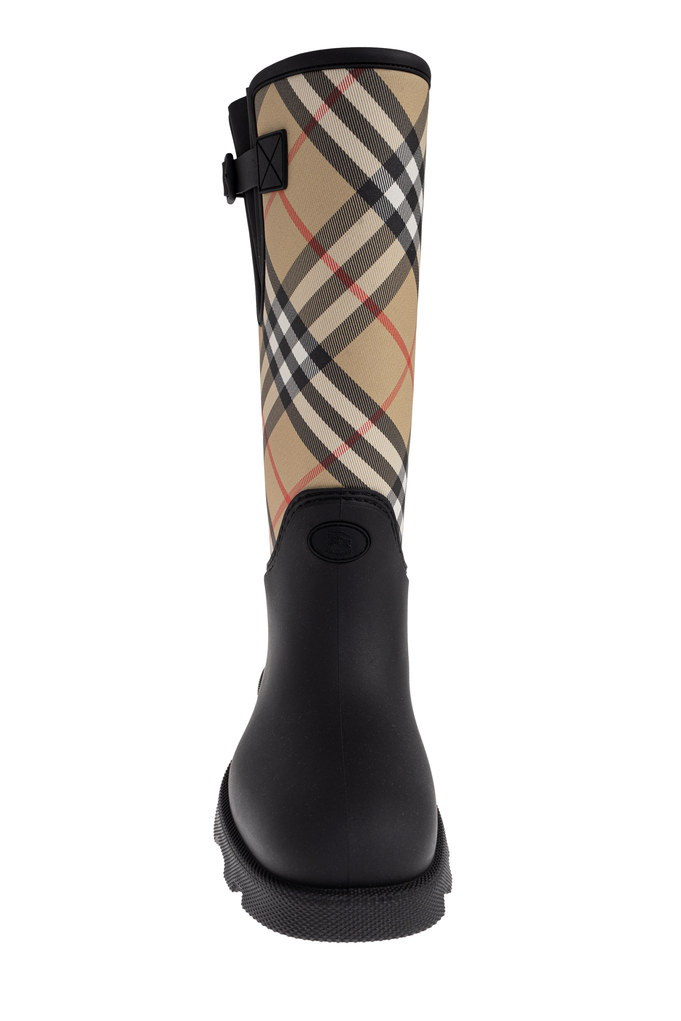 SALE【BURBERRY】Black☆チェック ミッドライズ ウール混 タイツ ミッドレングス リバーシブル ウール カーコート (ブラック